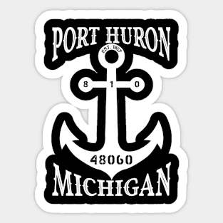 Port Huron Anchor Retro Deco Sticker